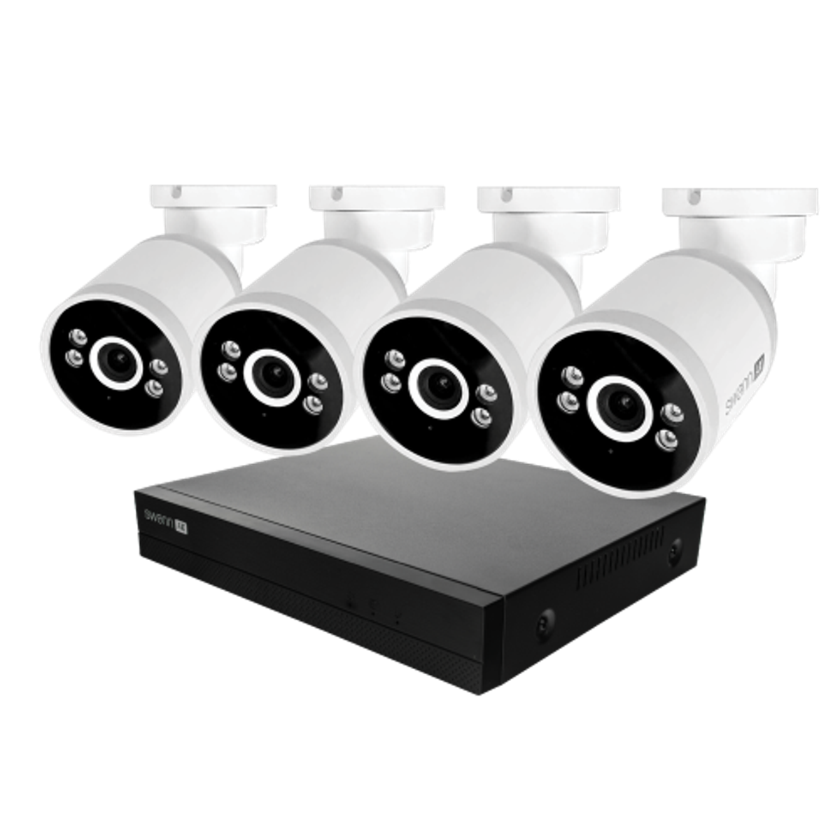 Angle. Swann - AdvancedX Series / NVR-8ADVANX / 1TB / 4x NHD-ADVANXB 4K Spotlight Bullet IP Cameras - Black.