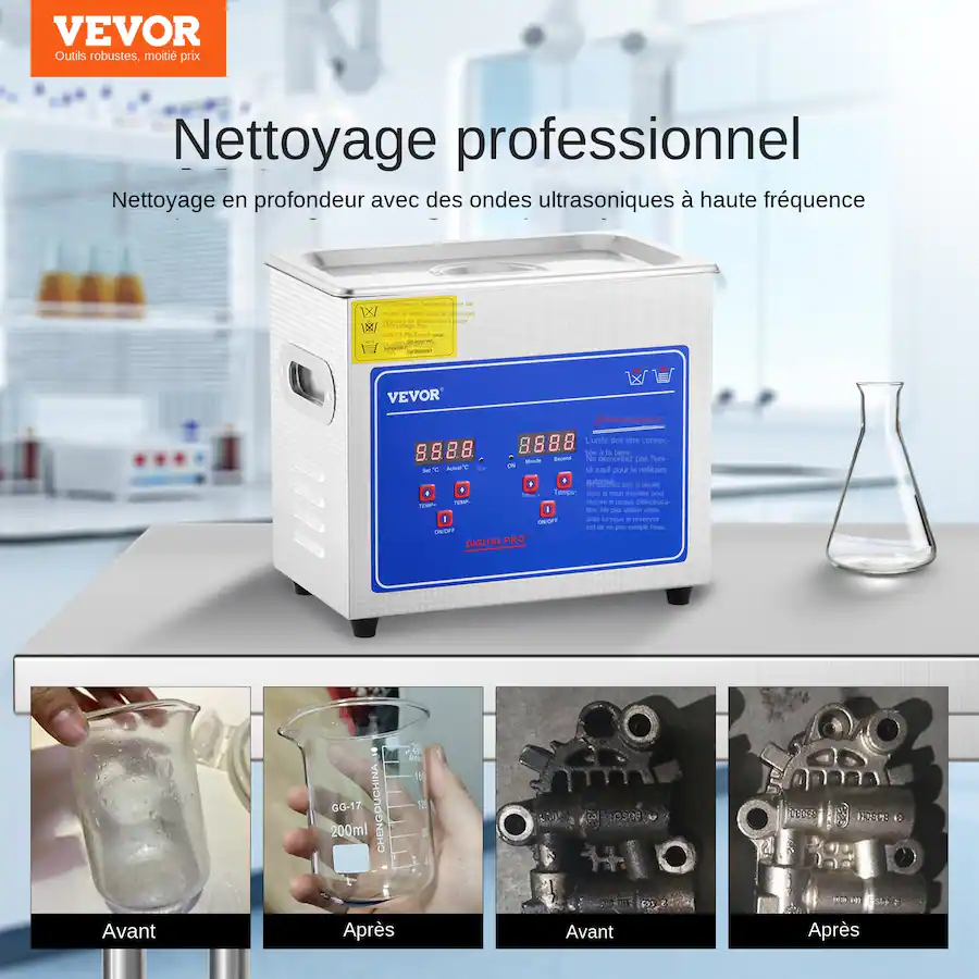 Cleaner Pro VEVOR Professional Ultrasonic Cleaner, 2.85 L Ultrasonic Jewelry ...