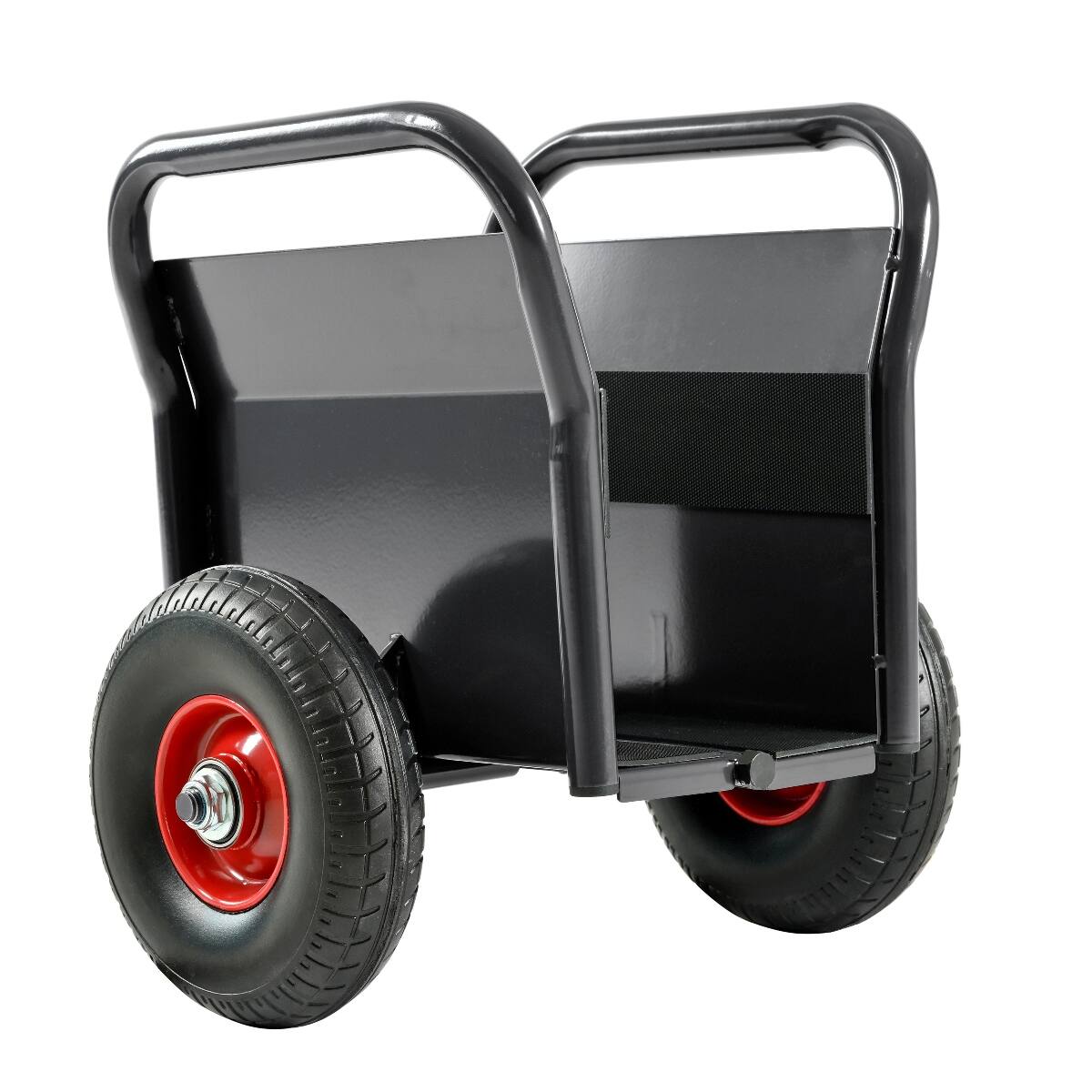Angle. Ropilly - Ropilly Heavy Duty Panel Dolly with 10 Inch Solid Rubber Tires for Drywall Sheet and Door Material - Black.