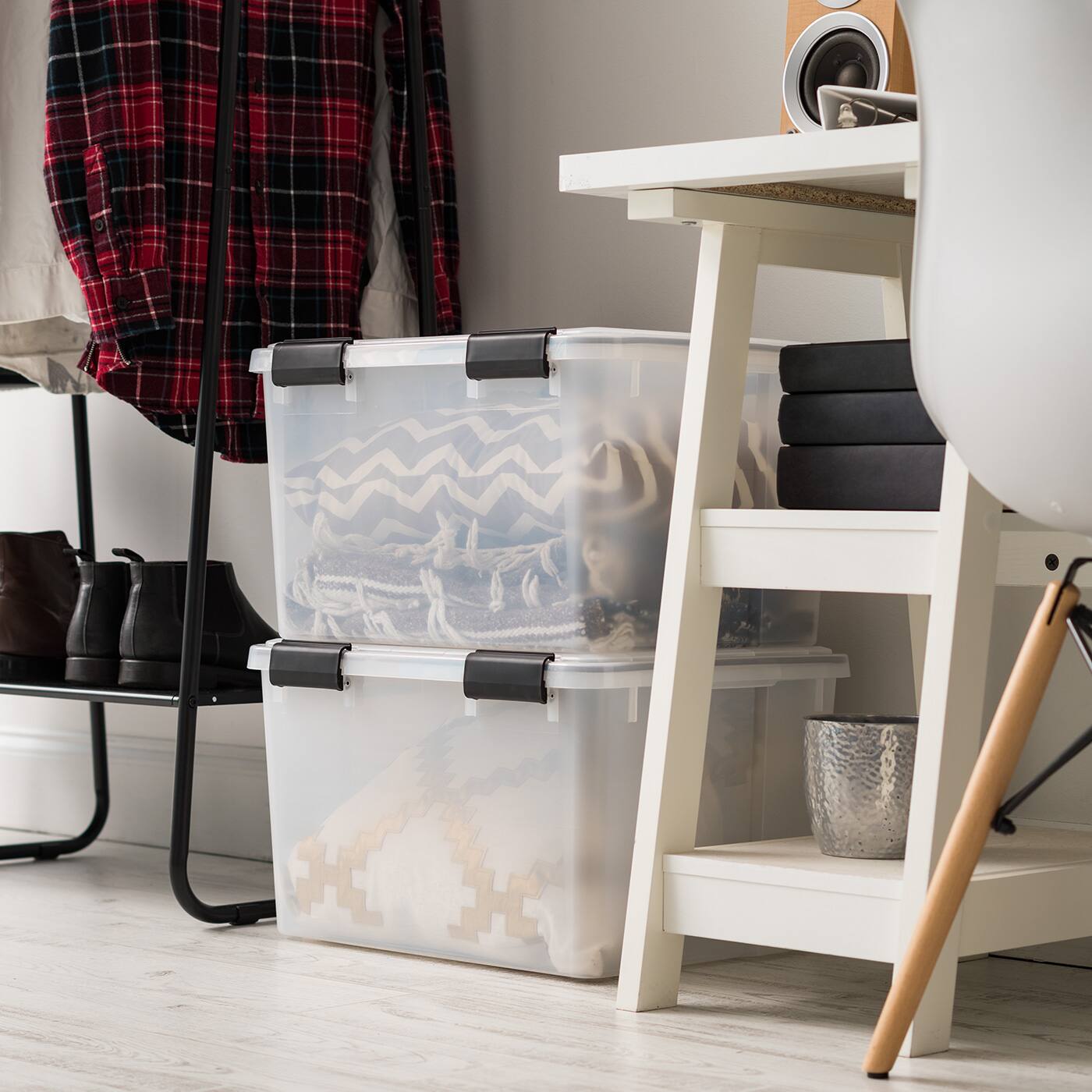Alt View 3. IRIS USA - IRIS USA 156qt WEATHERPRO Airtight Plastic Storage Bin with Lid and Seal and Secure Latching Buckles.