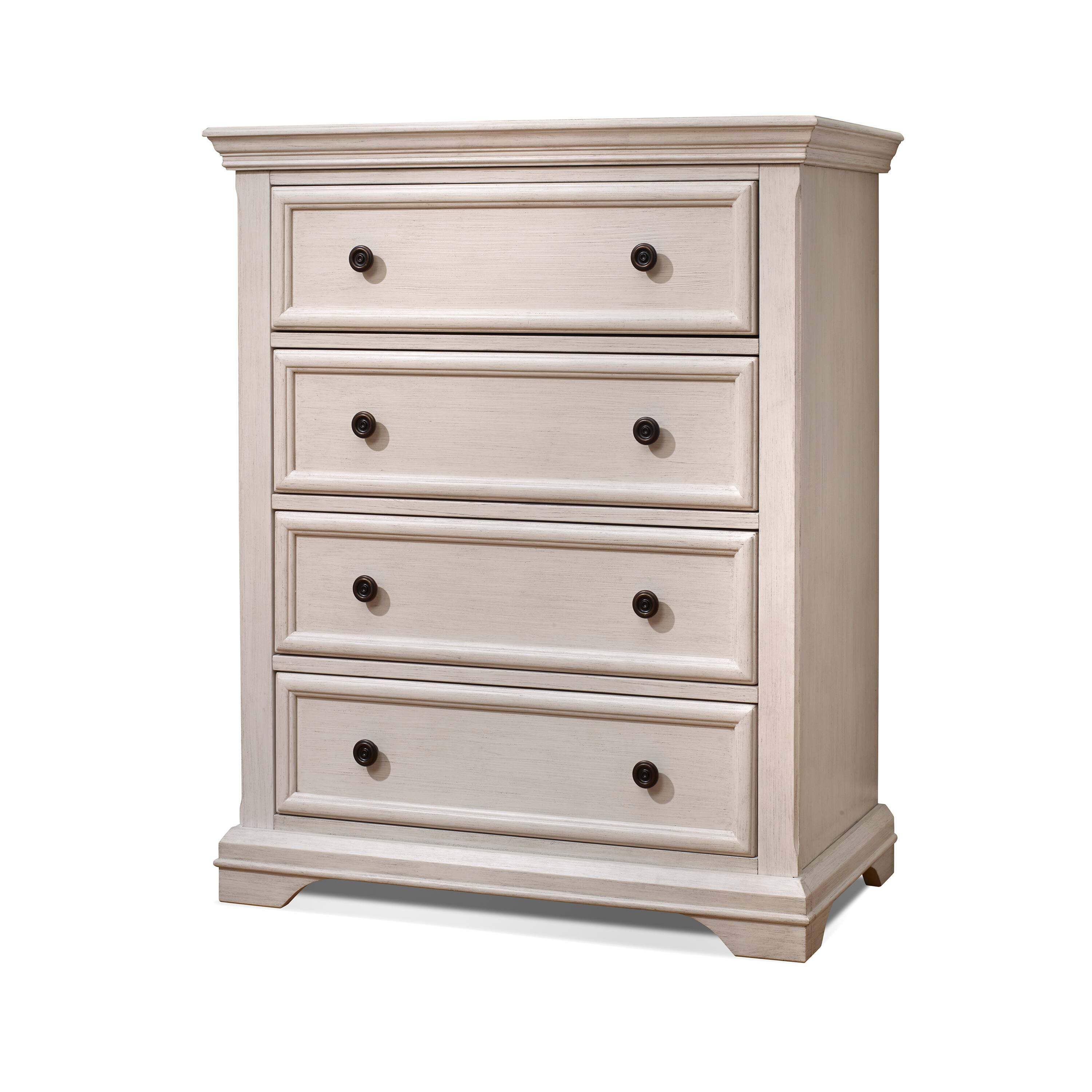 Front. Sorelle - Portofino 4 Drawer Dresser - White.