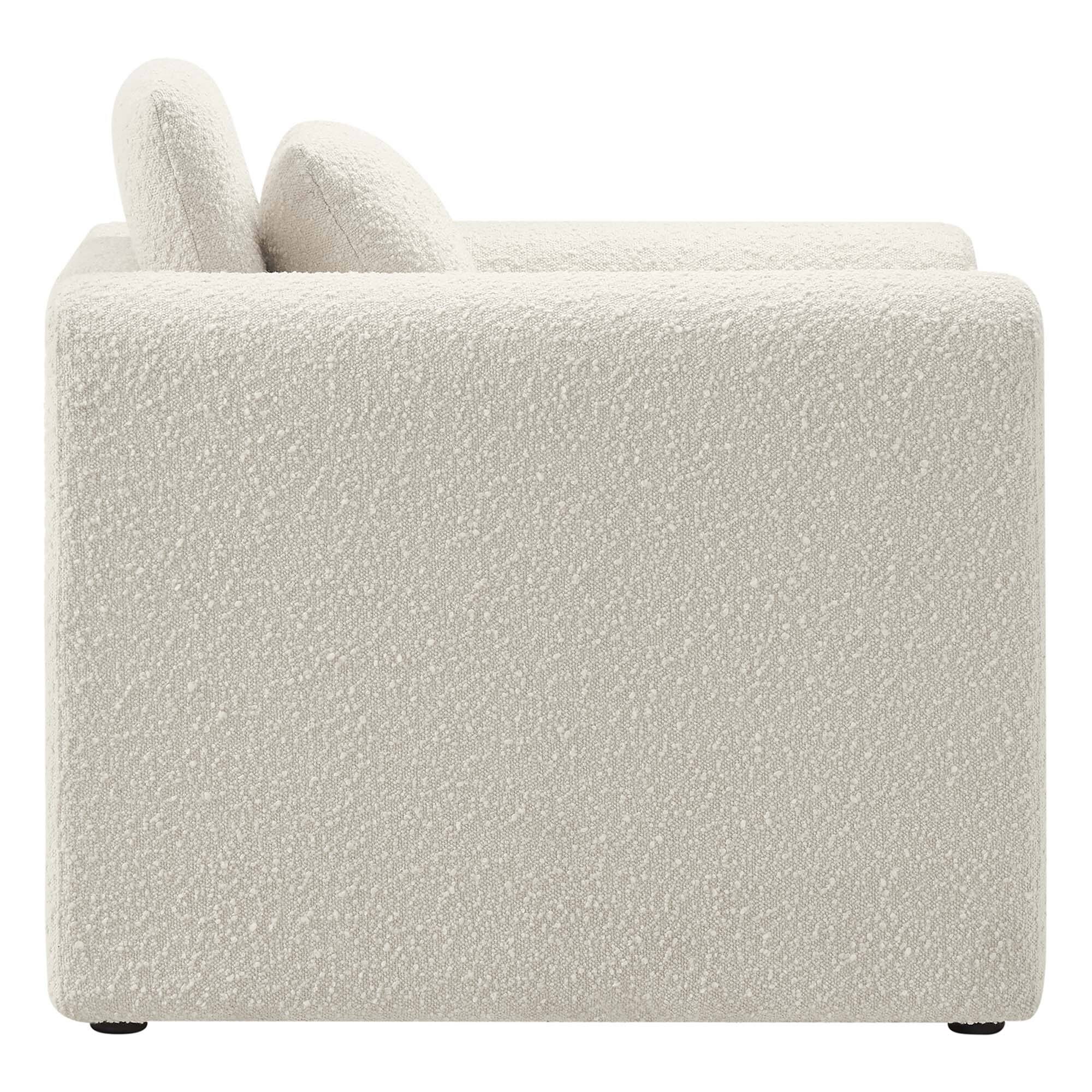 Back. Modway - Waverly Boucle Upholstered Armchair by Modway - White.