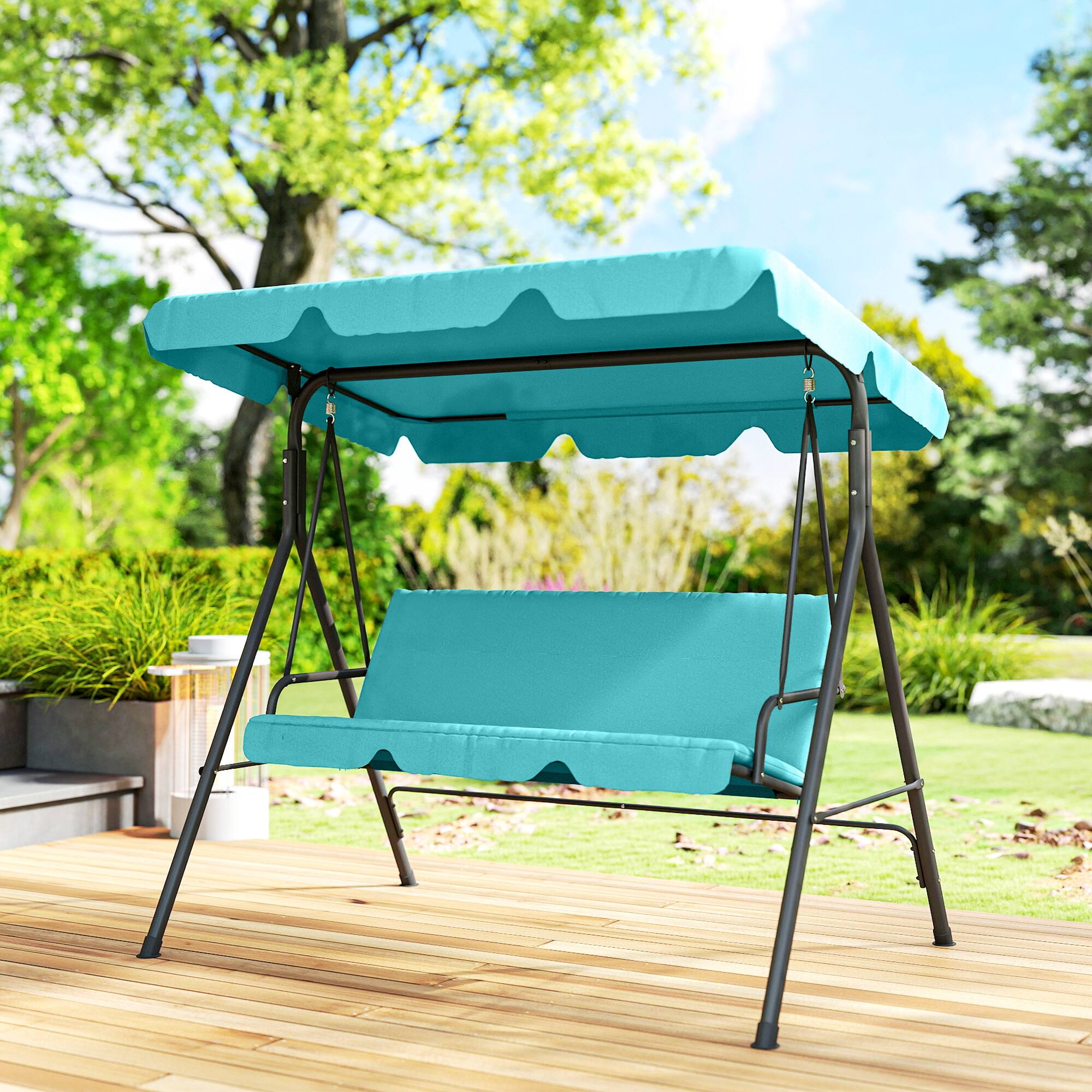Alt View 1. Outsunny - Outdoor Patio Swing Chair with Removable Cushion - Green.