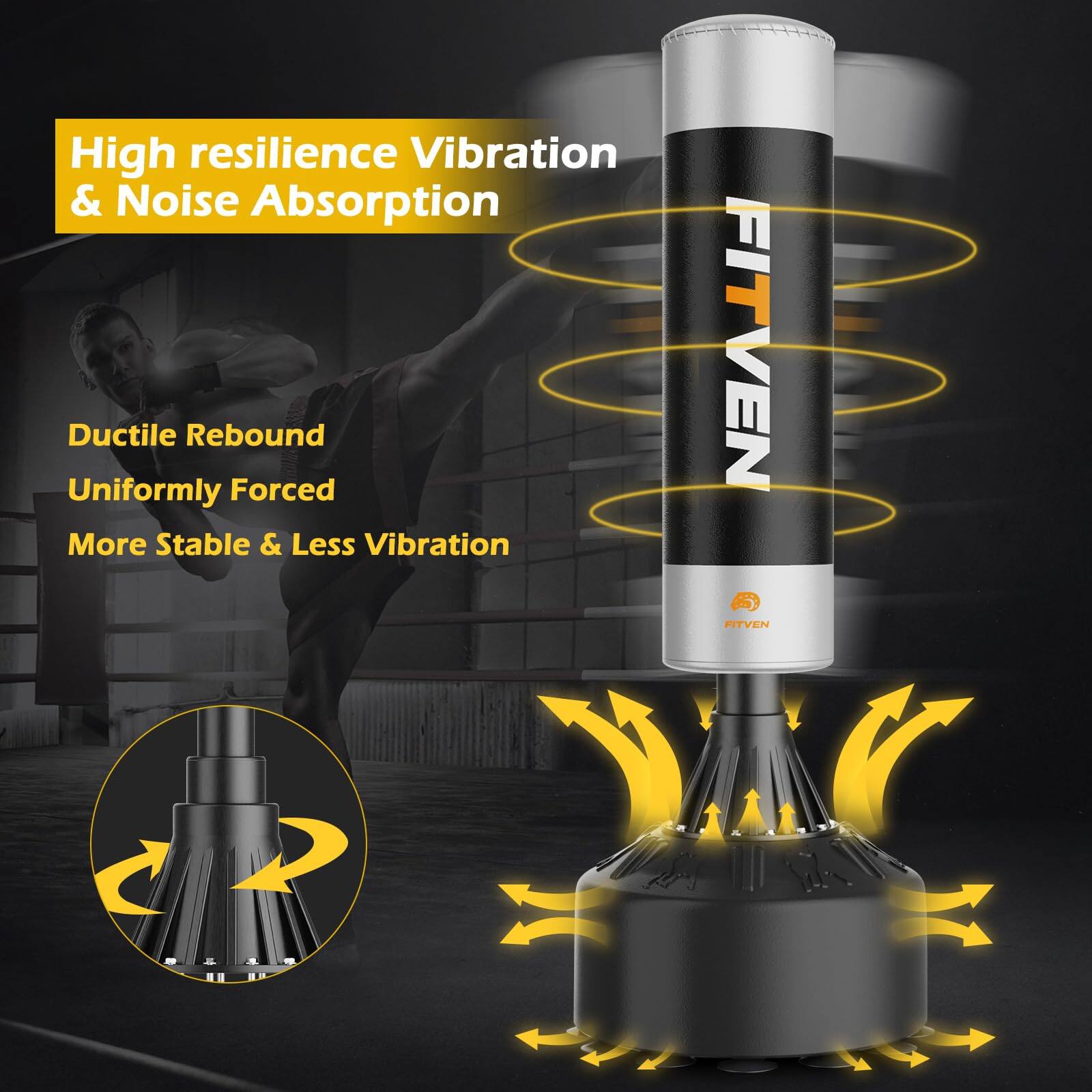 High resilience Vibration & Noise Absorption  
Ductile Rebound  
Uniformly Forced  
More Stable & Less Vibration  

FITVEN  
FITVEN