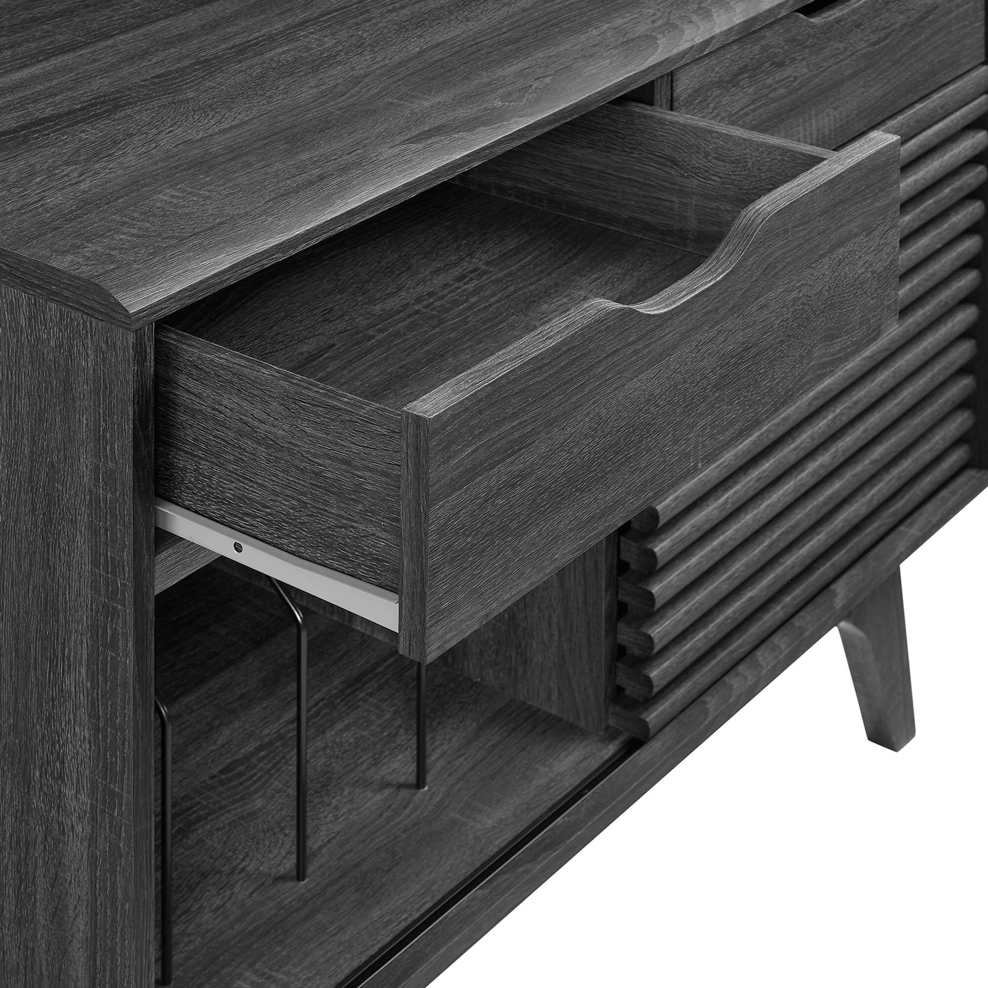 Alt View 4. Modway - Render Vinyl Record Display Stand by Modway - Charcoal.