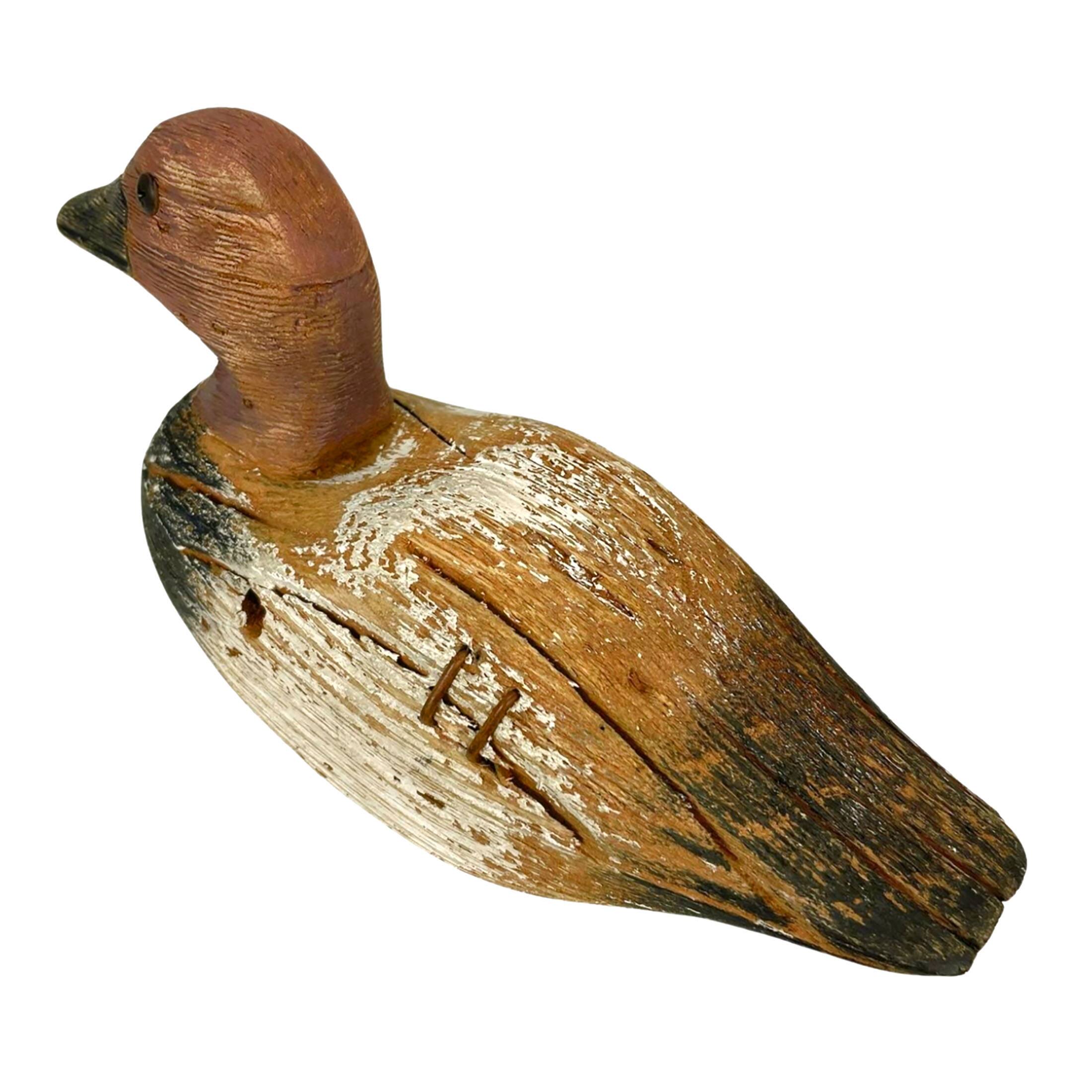 Alt View 8. Things2Die4 - Rustic Hand-Carved Wooden Duck Decoy 9.5" Vintage Folk Art Mallard Statue Decor - Brown.