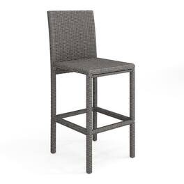 Martha Stewart - Bedford 2PK Outdoor Rattan Wicker Bar Stools - Gray