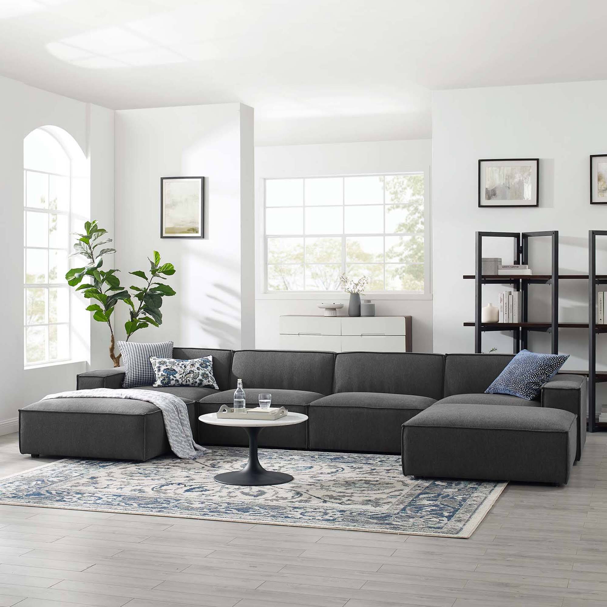 Alt View 7. Modway - Restore 6-Piece Sectional Sofa by Modway - Brown.