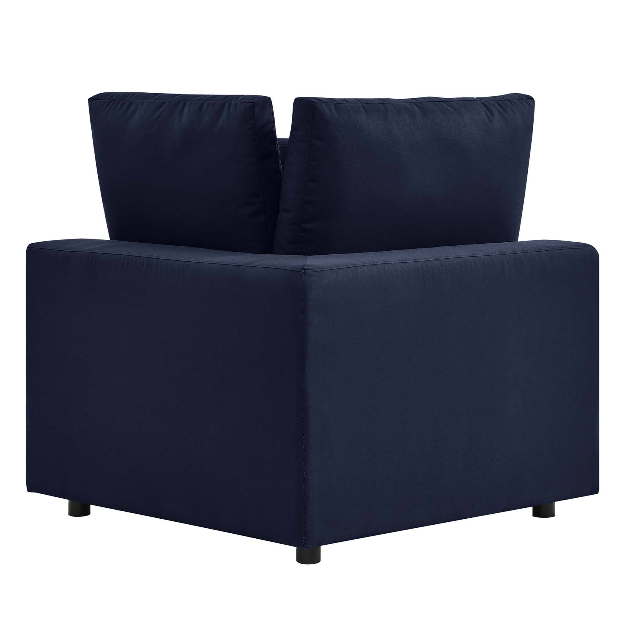 Alt View 1. Modway - Commix Overstuffed Outdoor Patio Corner Chair by Modway - Navy.