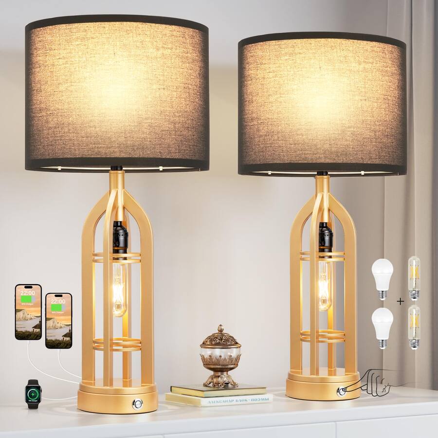 Table Lamp Assembly Cedar Assembly Table Lamp For Living Room Set Of 2 Wood like Bedside ...