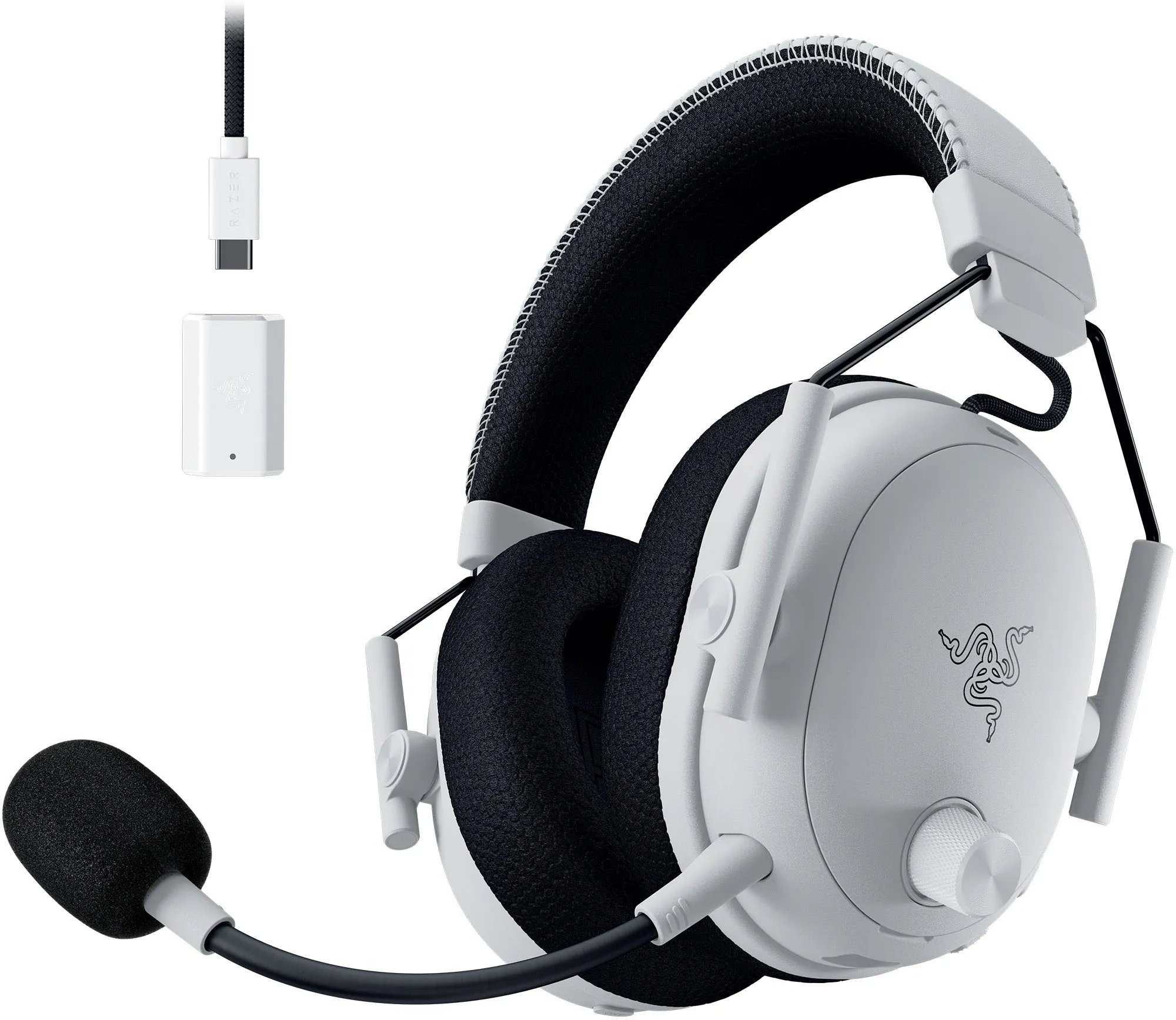 Razer - BlackShark V3 Pro ANC Wireless Over-the-Ear Gaming Headset for PC, Mac, Playstation, Nintendo Switch, Smartphone - White