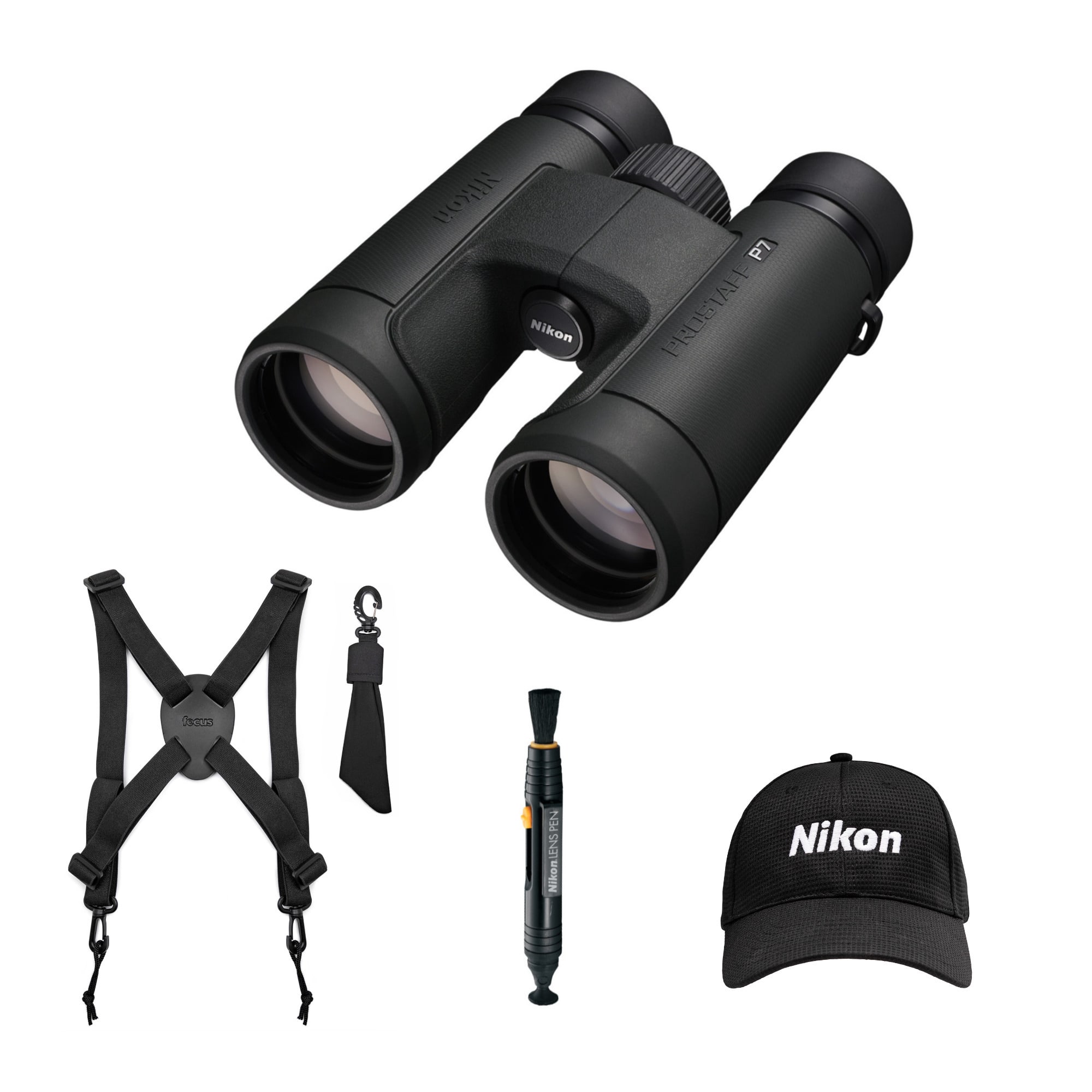 Nikon - Prostaff P7 10x42 Binoculars with Hat and Accessory Bundle
