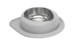 WeatherTech - Single Low Pet Feeding System | Compact Pet Food and Water Station - Light Grey - 96oz (12 Cup) Stainless Steel Bowl - Light Gray