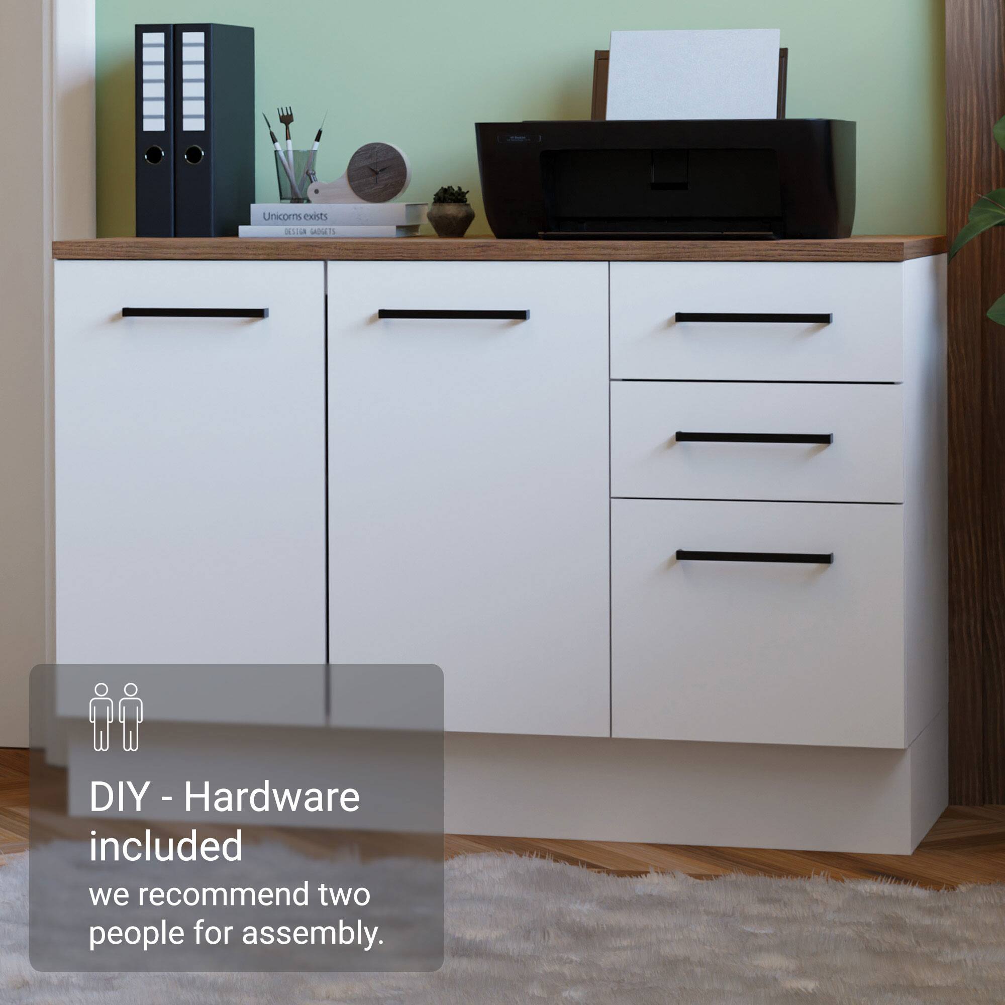 DIY - Hardware included  
we recommend two people for assembly.