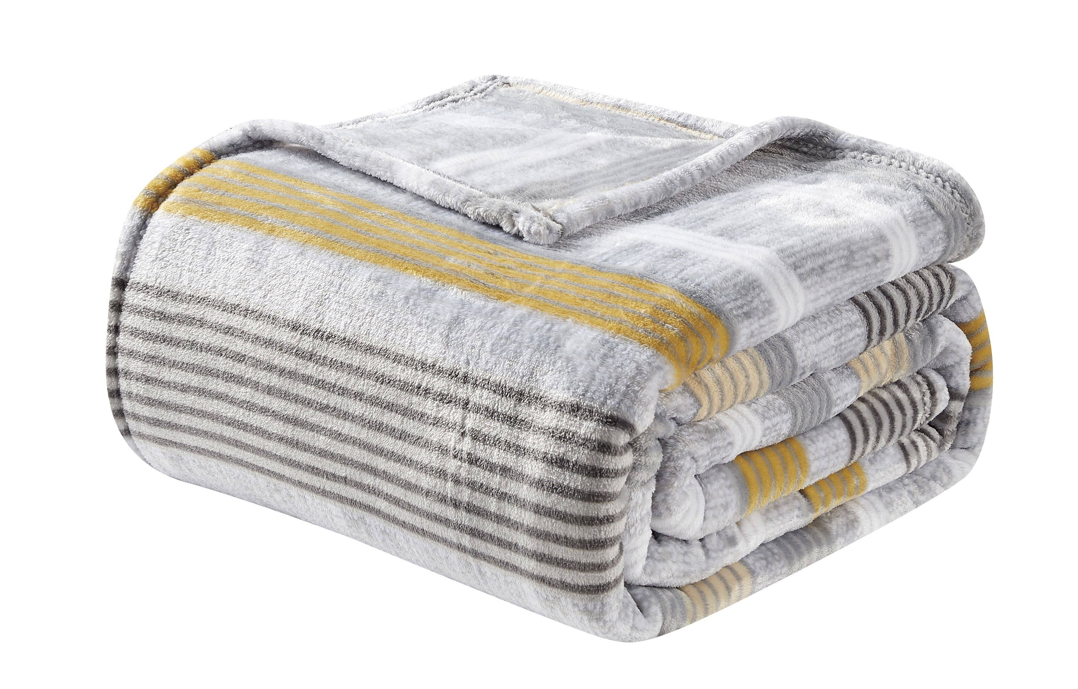 Left. Noble House - Noble House Extra Comfy & Soft Lightweight  Blanket Queen & King - Brea - Brea.