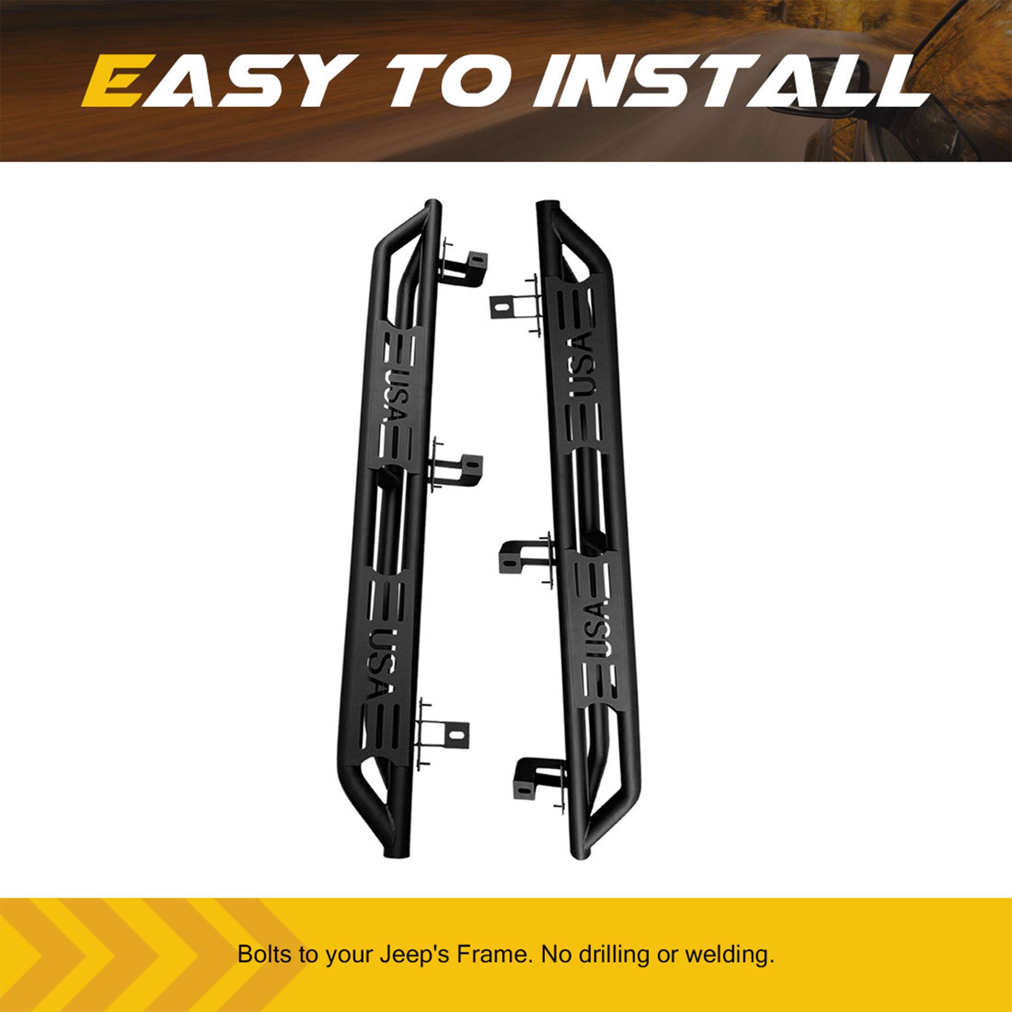 EASY TO INSTALL

Bolts to your Jeep's Frame. No drilling or welding.
