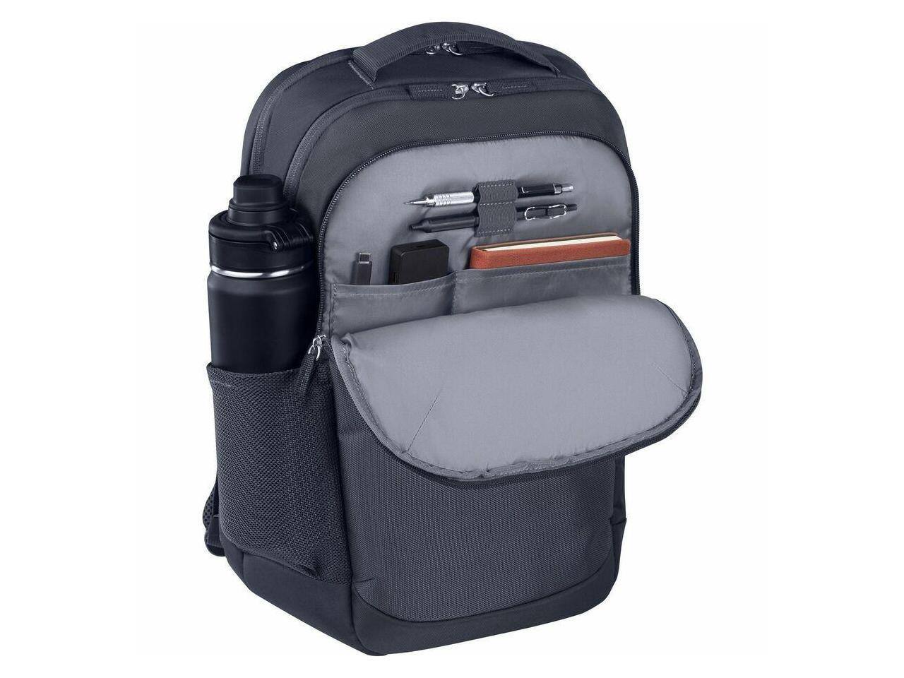 Alt View 1. HP - HP Everyday Carrying Case (Backpack) for 16"-16.1" Notebook - Odyssey Gray - Water & Bump Resistant - 600D Polyester - Odyssey Gray.