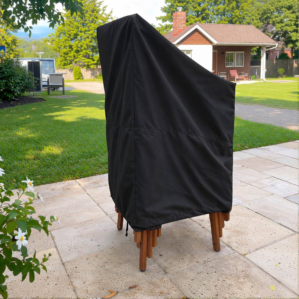 KHOMO GEAR Stackable Chair Cover Waterproof, Outdoor Patio Chair Cover ...