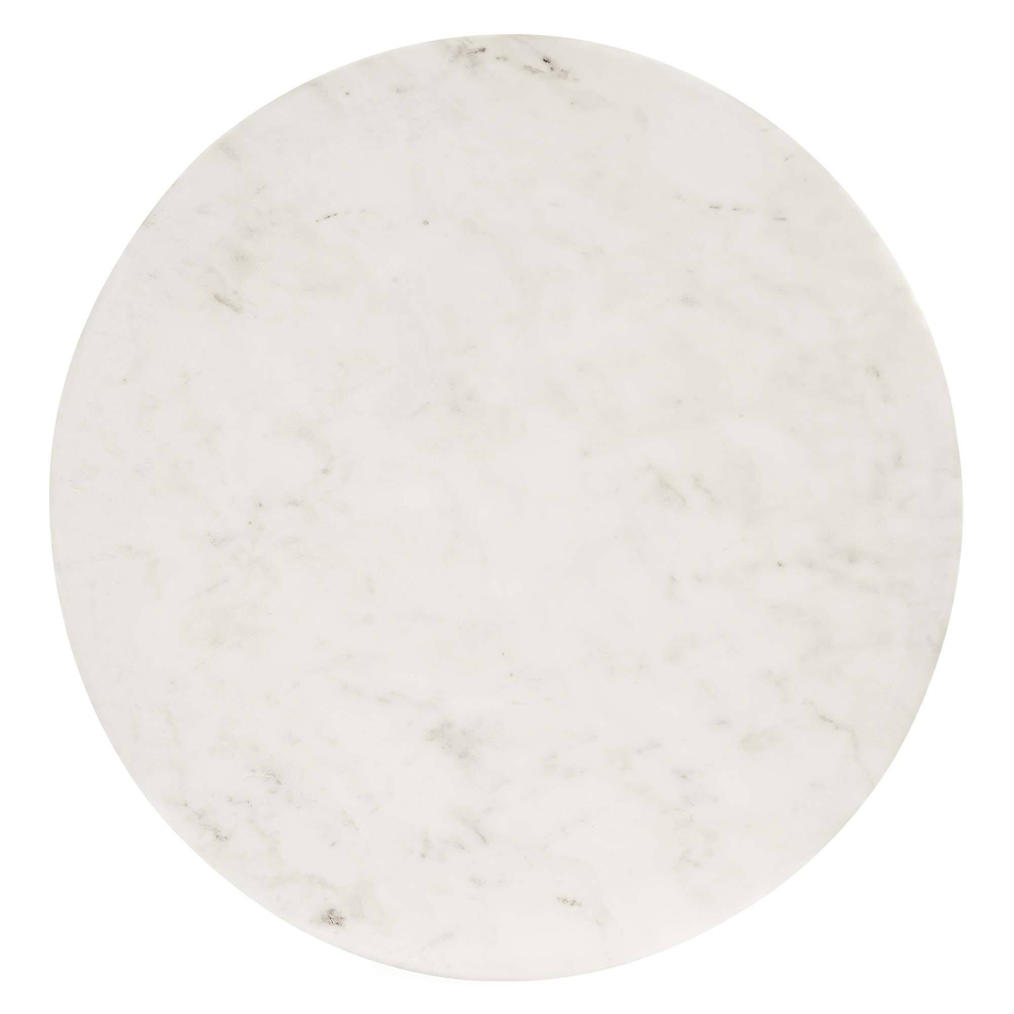 Alt View 4. Modway - Viva Round White Marble Side Table by Modway - Brass White.