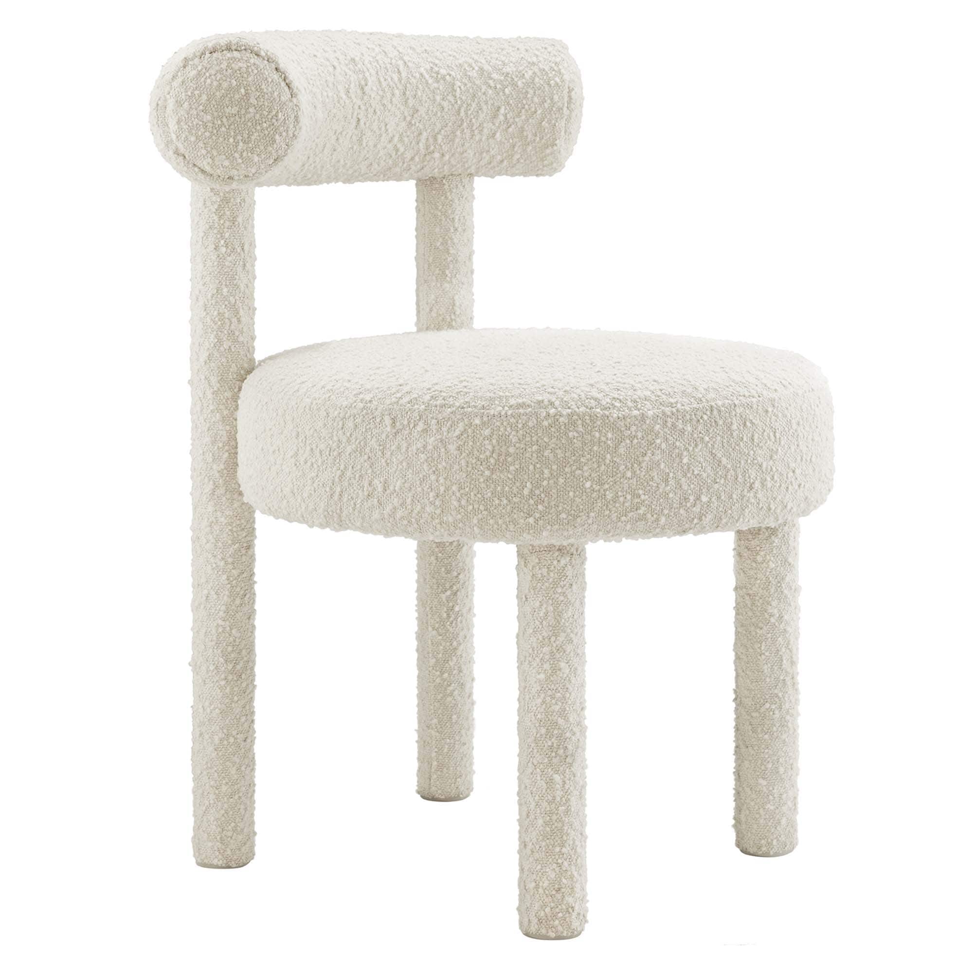 Toulouse Boucle Fabric Dining Chair by Modway - White