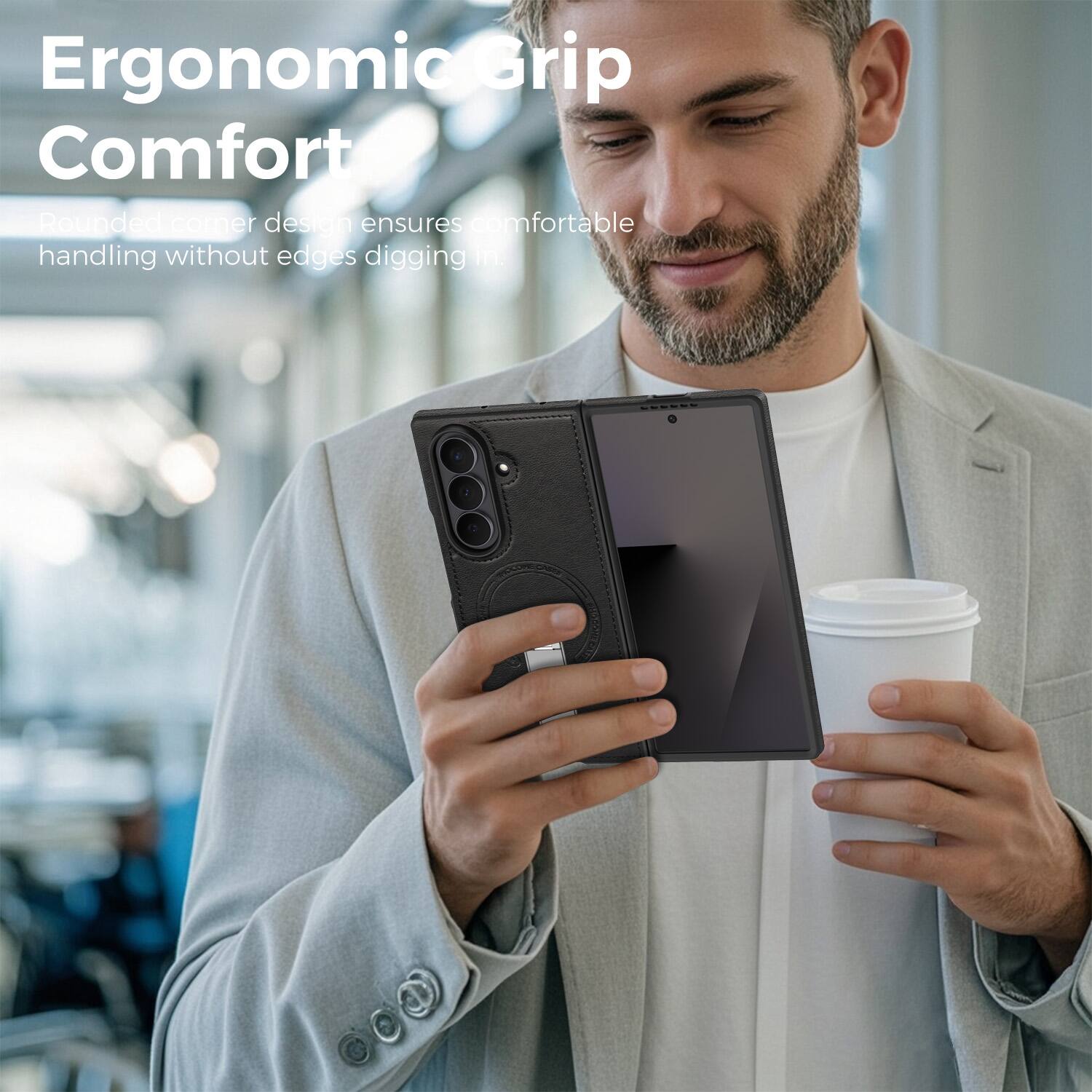 Ergonomic Grip Comfort  
Rounded corner design ensures comfortable handling without edges digging in.
