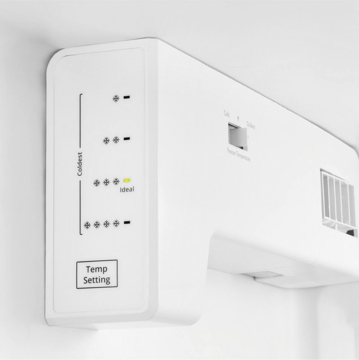 Coldest  
Ideal  
Temp Setting  

Cold  
Coldest  
Freezer Temperature