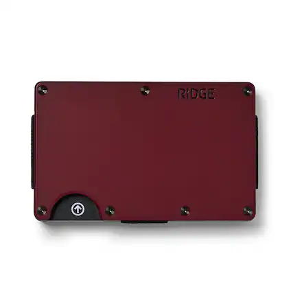 Front. The Ridge Wallet - CASH STRAP - Black Cherry.