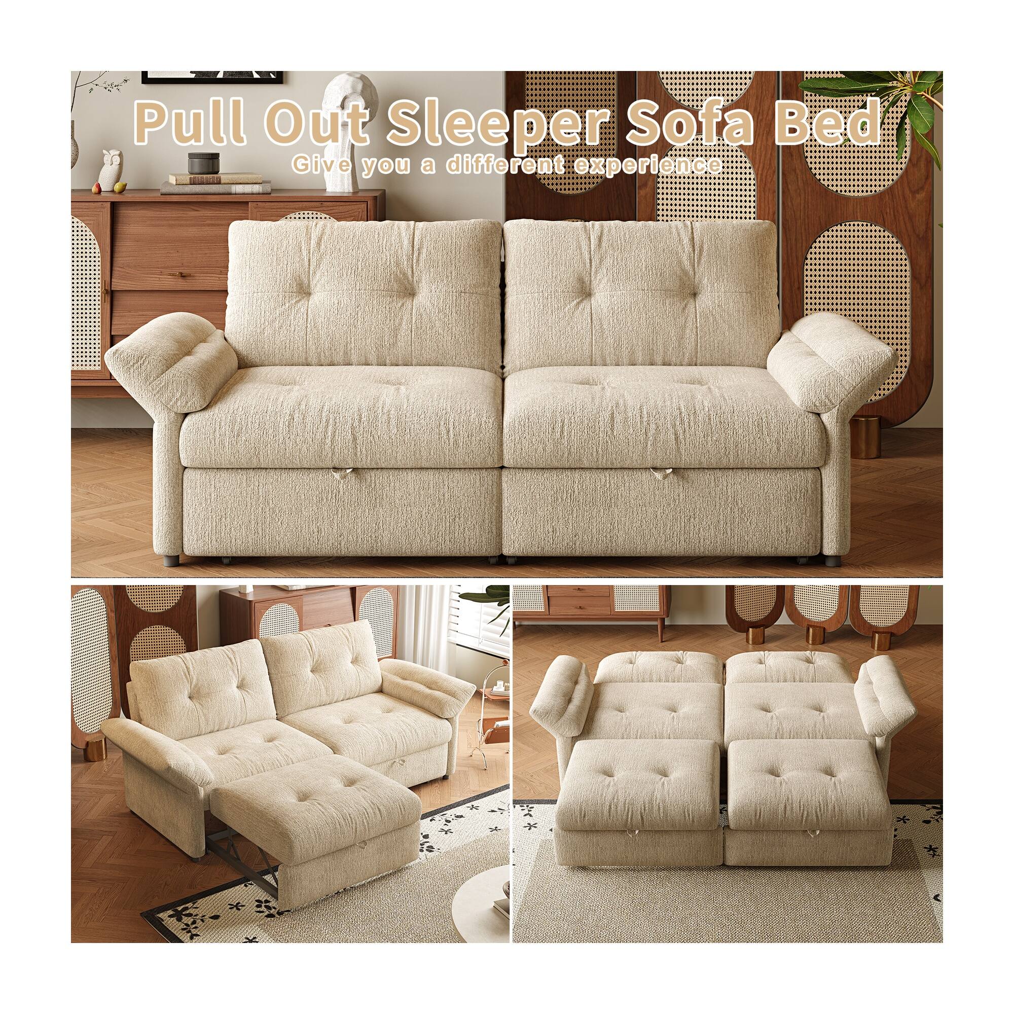 Pull Out Sleeper Sofa Bed  
Give you a different experience