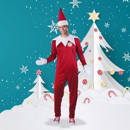 Fun World - The Elf on the Shelf Men's Christmas Costume - Medium - Red