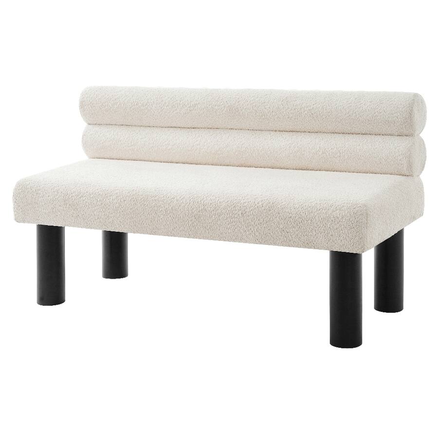 Ropilly Upholstered Dining Bench with Backrest, Fabric End of Bed ...