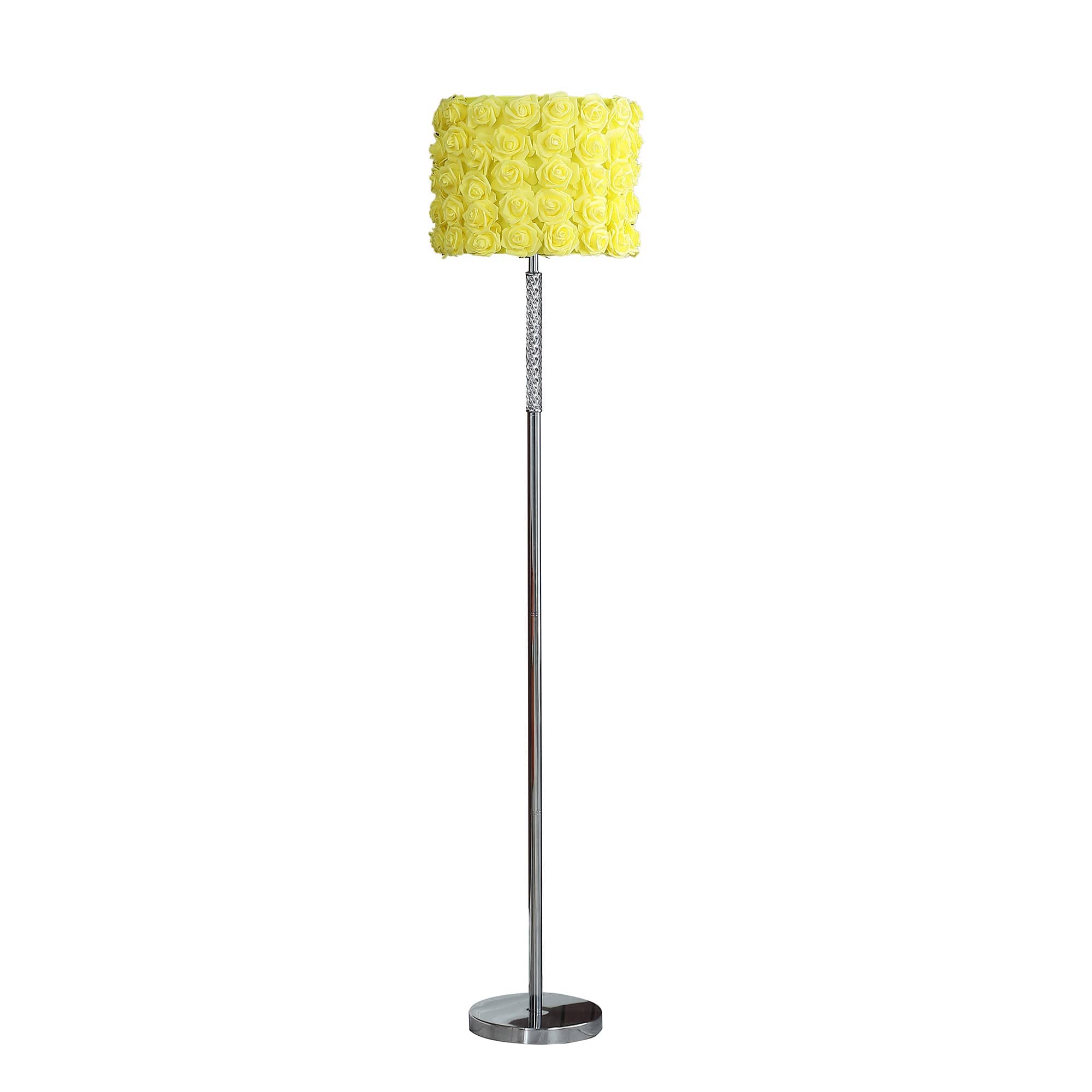 Manhattan Lane - Finn 63 Inch Glamorous Floor Lamp, Rose Accent Shade, 100W