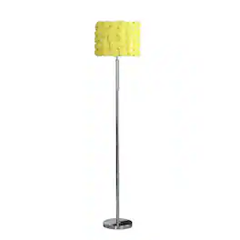 Manhattan Lane - Finn 63 Inch Glamorous Floor Lamp, Rose Accent Shade, 100W