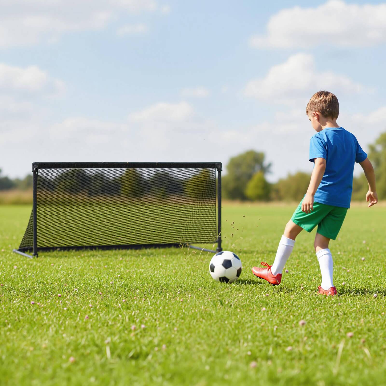 Alt View 3. Costway - Costway 40"L x 18"W x 20"H Soccer Goal with Metal Frame Ground Stakes Quick Setup for Kids - Black.