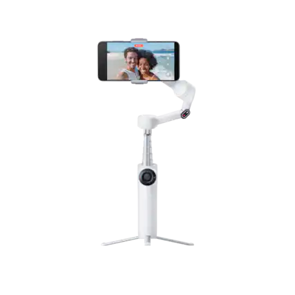 Front. Insta360 - Flow 2 AI Tracker Gimbal Stabilizer for Smartphones - Summit White.