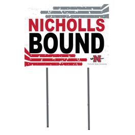 Jardine - Nicholls State Colonels 18" x 24" Bound Yard Sign - White