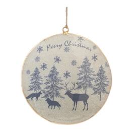 BreeBe - Metal Woodland Animal Merry Christmas Ornament (Set of 6) - Blue, Gold