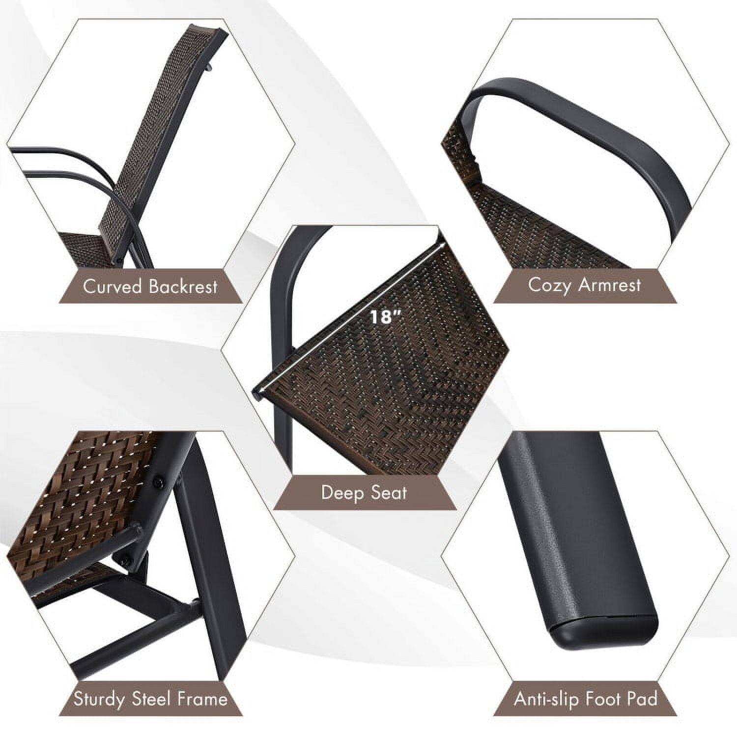 Curved Backrest  
18" Cozy Armrest  
Deep Seat  
Sturdy Steel Frame  
Anti-slip Foot Pad