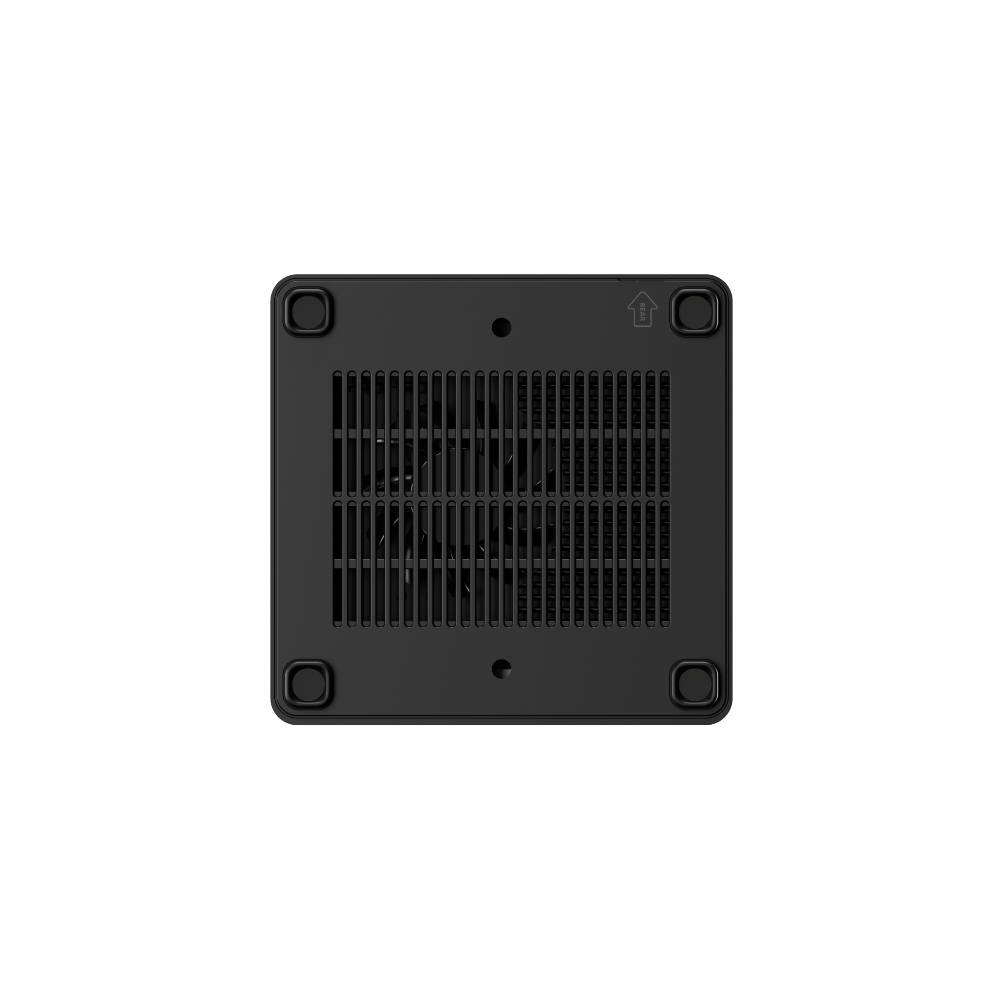 Back. Minisforum - UM760 Slim Mini PC, AMD Ryzen 5 7640HS, AMD Radeon 760M, 16GB RAM + 1TB SSD, USB4, Wi-Fi 6E, Windows 11 Pro - Black.