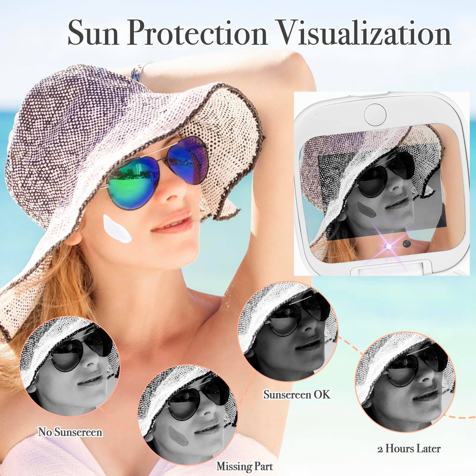 Sun Protection Visualization

- No Sunscreen
- Sunscreen OK
- Missing Part
- 2 Hours Later