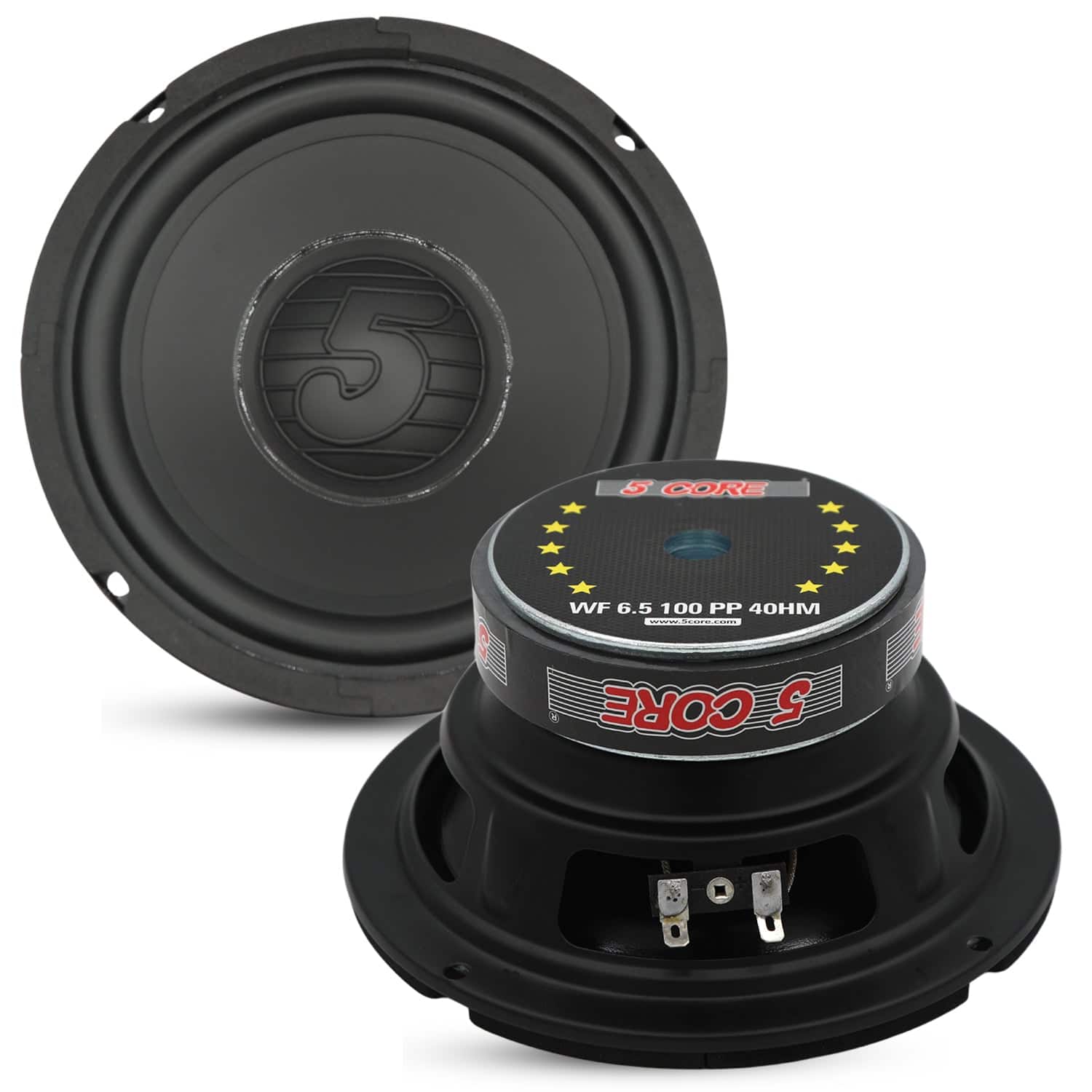 5 CORE - 5Core 6.5" Car Subwoofer 100W 4 Ohm Replacement Sub Woofer w PP Cone 20Oz Magnet-WF 6.5 100 PP 4OHM - Black
