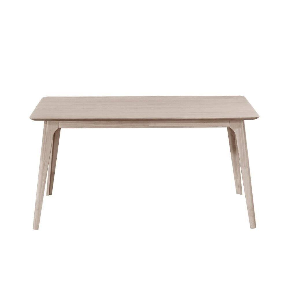 Angle. FurniFact - White Ash 60" Rectangle Wood Dining Table - White.