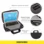 Made from recycled PET bottles. Secure-fit straps - use your device while in the case. Sturdy carry handle. Design with purpose.