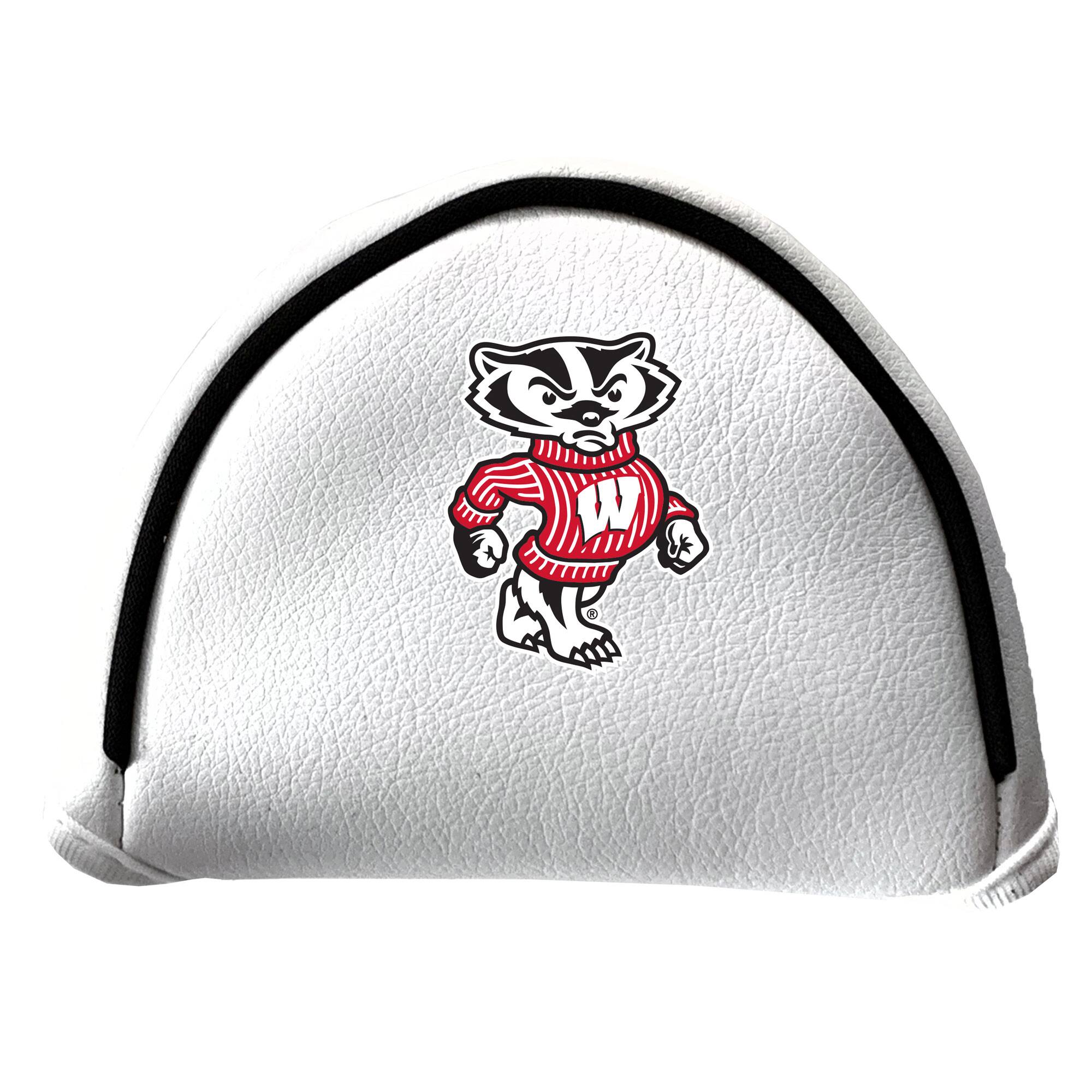 Front. Team Golf - Wisconsin Badgers Mallet Putter Cover - White.