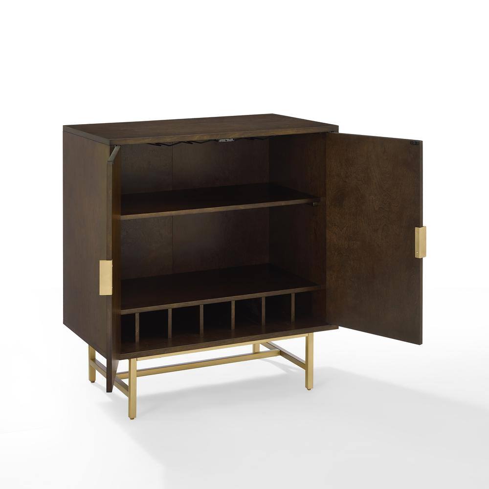 Left. Crosley Furniture - Blair Bar Cabinet - Dark Brown.