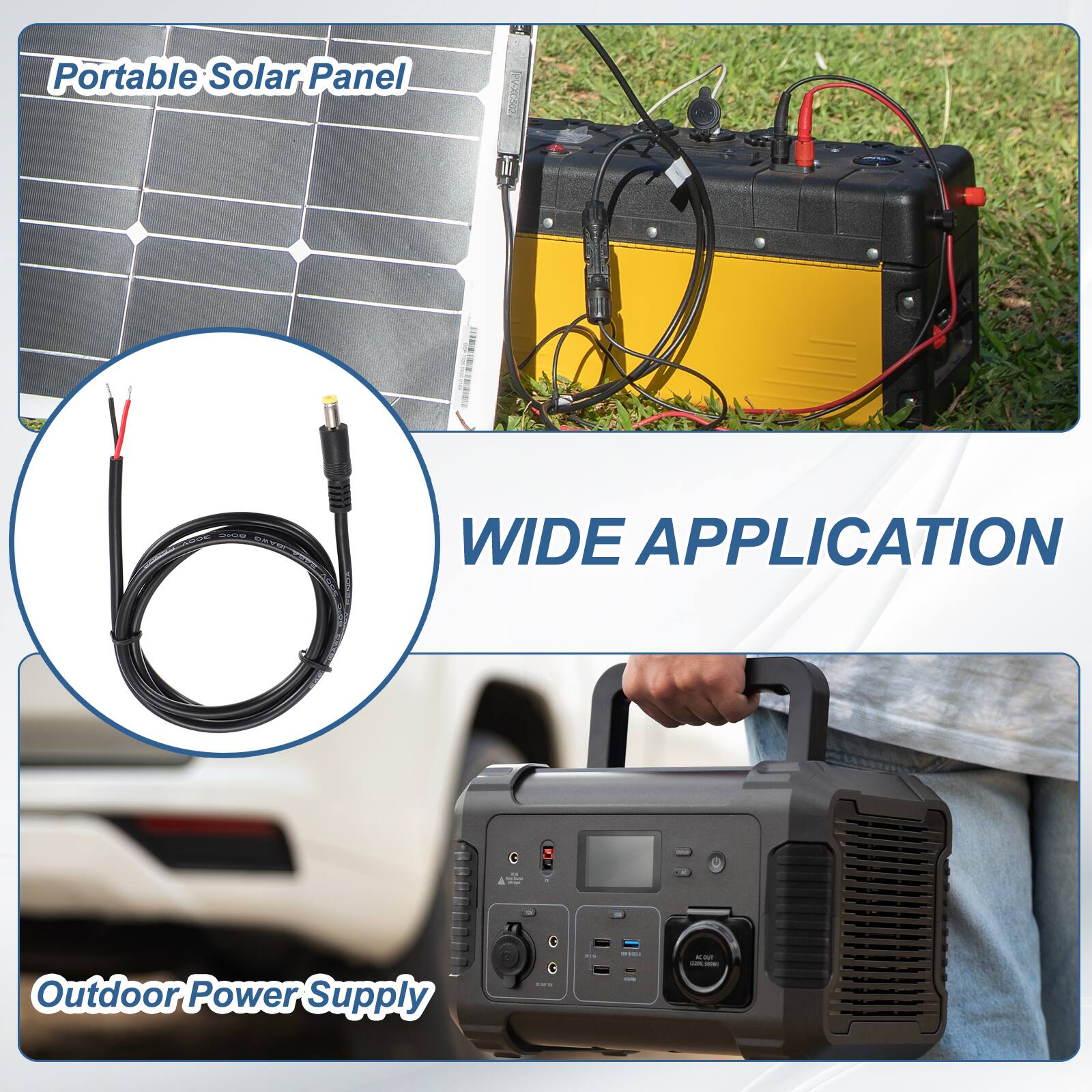 Portable Solar Panel

WIDE APPLICATION

Outdoor Power Supply