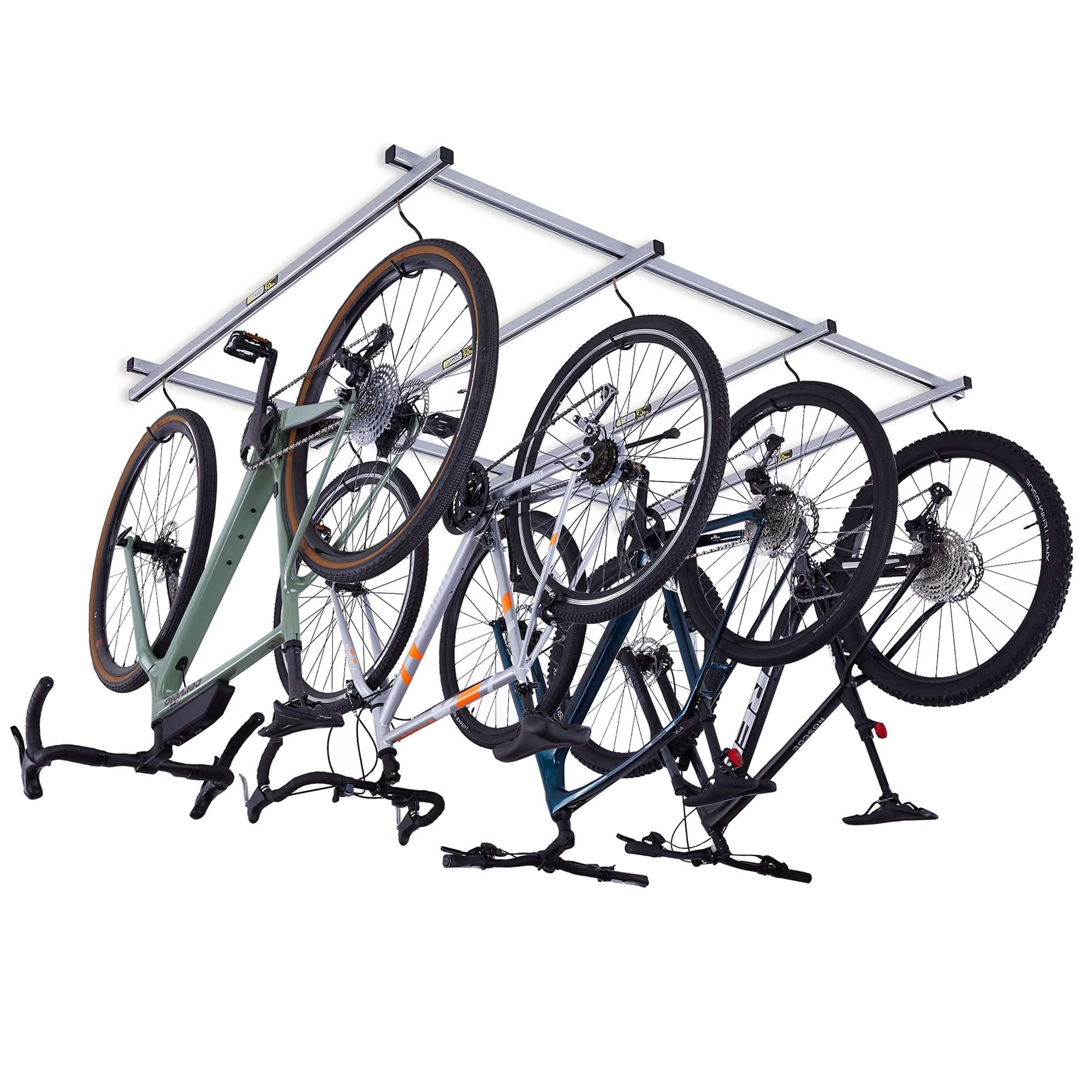 Saris - Cycle Glide Ceiling Bike Rack - 4 Bike Capacity Bike Hanging System for Garage - Gray