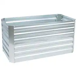 Sunnydaze - Rectangle Galvanized Steel Raised Bed - 4 x 2 x 2 - Silver