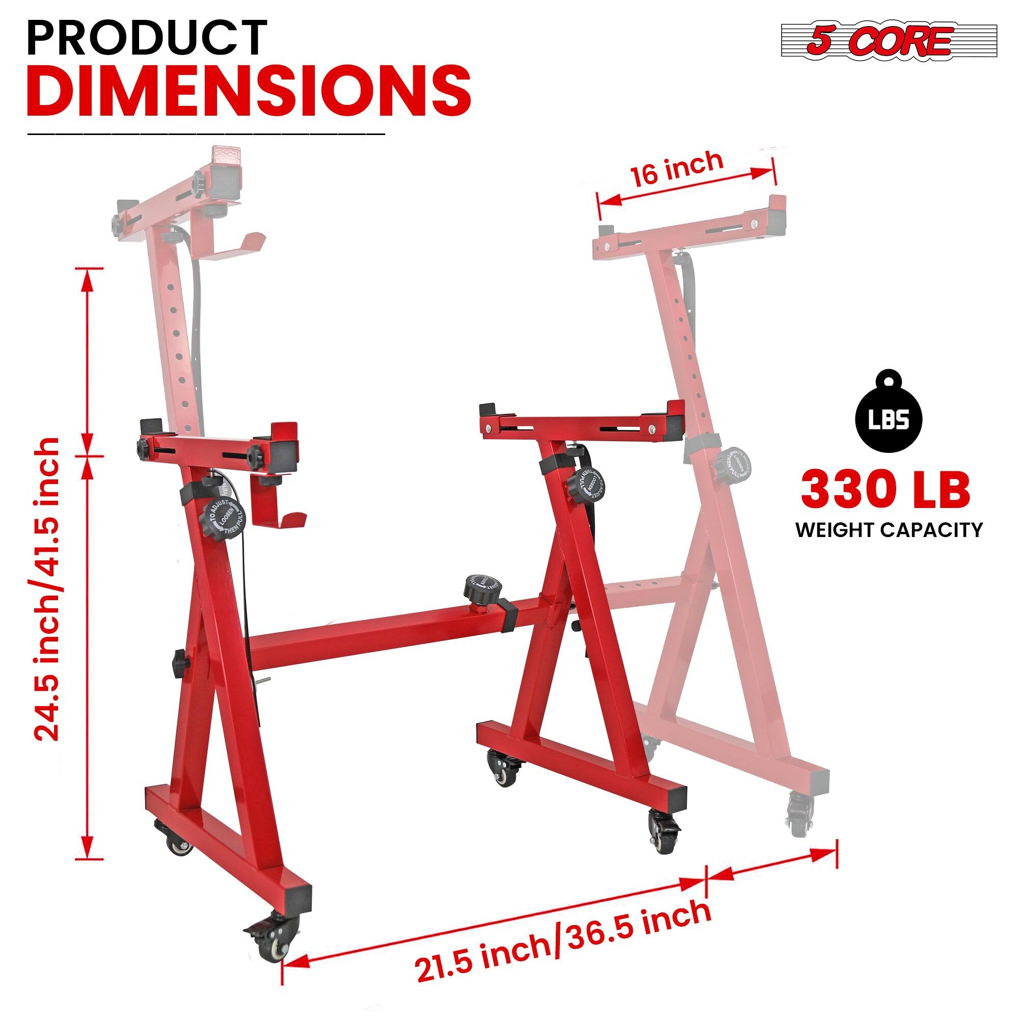PRODUCT DIMENSIONS

- 24.5 inch/41.5 inch
- 16 inch
- 21.5 inch/36.5 inch

WEIGHT CAPACITY: 330 LB

5 CORE