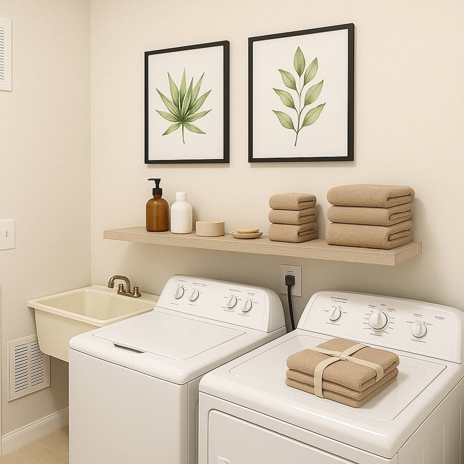 Alt View 1. BOMEDA - Floating Shelves for Wall, Bathroom Shelves Over Toilet, Wooden Wall Mounted Shelf for Room Storage, 48x7x1.5 in, 1 Pack - Oak.