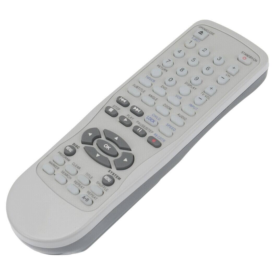 OPEN/CLOSE 1 EJECT 2 3 4 5 6 7 8 9 0 + - STANDBY-ON RETURN CH TWVCR DISPLAY + - SUBTITLE DVD ANGLE VCR TV VOL STOP D ZOOM INPUT PLAY LOCK CHILD AUDIO PAUSE/STEP " SPEED RECALL MENU DISC OK PROGRAM MARKER CLEAR SEARCH TITLE MENU SYSTEM REPEAT SHUFFLE A-B REPEAT